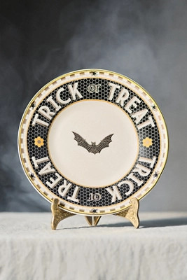 The Bistro Tile Stoneware Dessert Plate: Halloween Edition | Anthropologie (US)