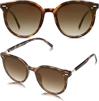 SOJOS Classic Round Retro Plastic Frame Vintage Large Sunglasses for Women Men BLOSSOM SJ2067 | Amazon (US)