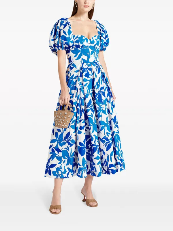 floral-print sweetheart-neck dress | Farfetch Global
