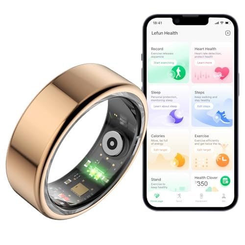 Smart Ring Fitness Tracker Ring for Women Men - Sleep Heart Rate Step Blood Oxygen Blood Pressure Health Tracker, 5ATM Waterproof Compatible with Android & iOS, No App Subscription, 5 Day Battery(11#) | Amazon (US)