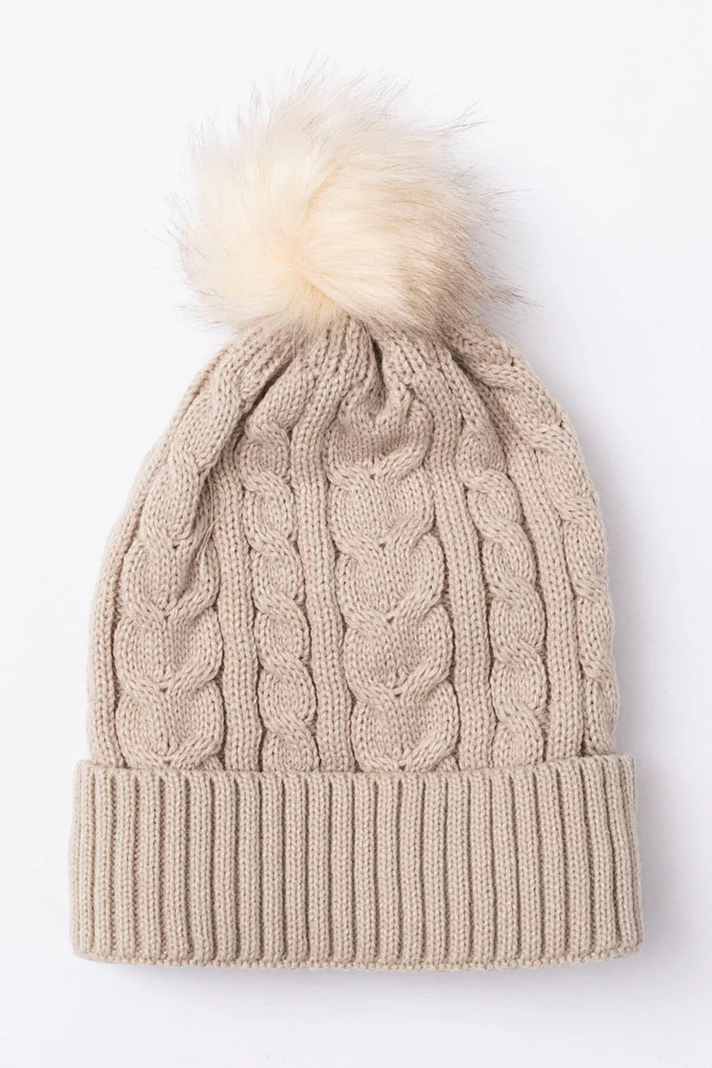 Snow Angel Khaki Beanie FINAL SALE | The Pink Lily Boutique
