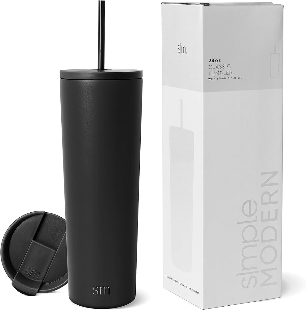 Simple Modern Insulated Tumbler with Lid and Straw | Iced Coffee Cup Reusable Stainless Steel Wat... | Amazon (US)