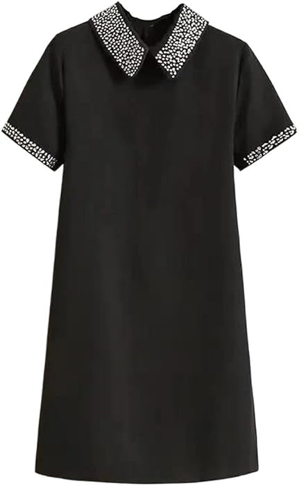 Women's Diamond Short Dress Women Summer Office Lady Simple T Shirt Dress | Amazon (US)