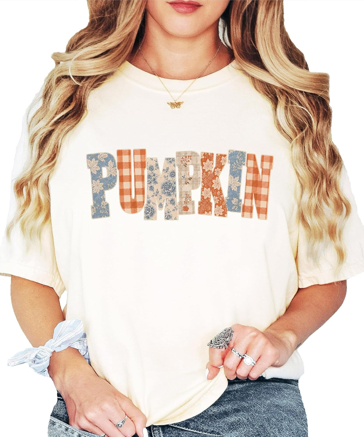 Pumpkin Shirt for Women & Teen Girls Cute Fall Graphic Tee Pumpkin Patch Comfort Colors Top | Amazon (US)