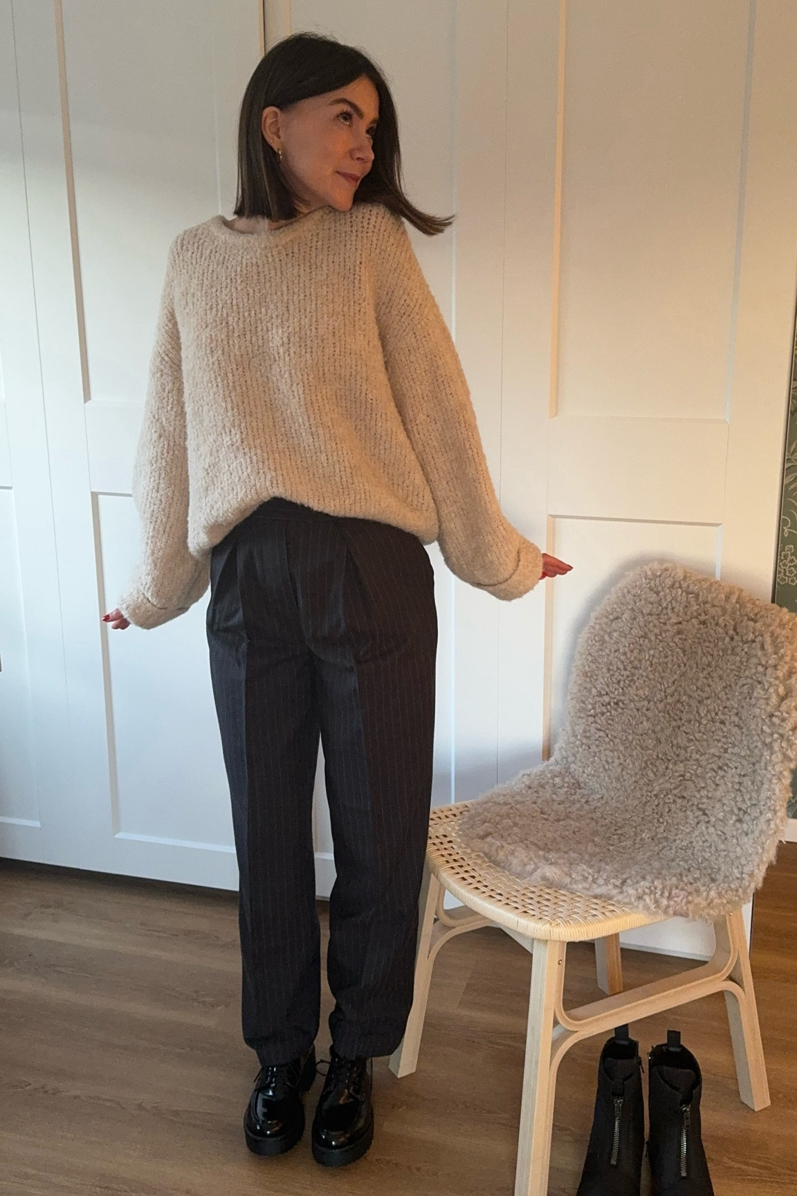 cozy in pinstripes 🩶

#LTKeurope #LTKSeasonal #LTKstyletip