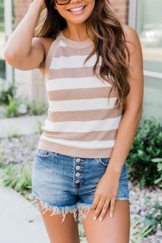 My Best Behavior Sweater Tank Taupe | The Pink Lily Boutique