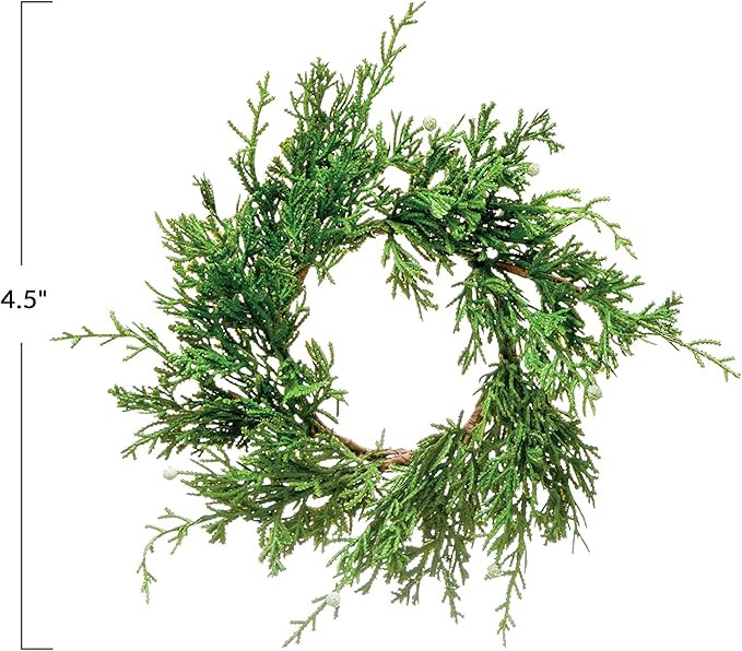 Creative Co-Op 4-1/2" Round Faux Juniper Wreath Wall Decor, Multi | Amazon (US)