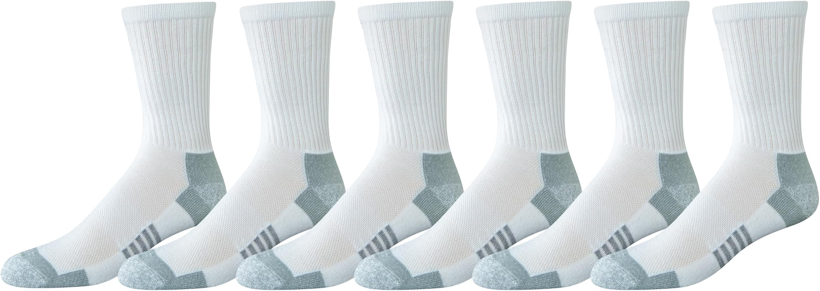 Amazon Essentials Men's 6-Pack Performance Cotton Cushioned Athletic Crew Socks | Amazon (CA)