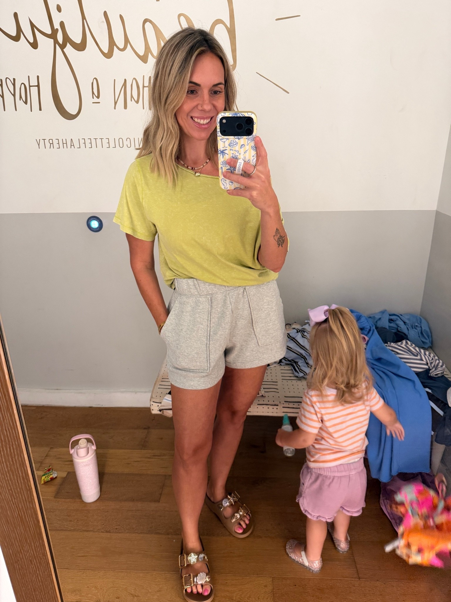 I size down twice to to xxs get this fit in this off the shoulder top but if you do want a looser  oversized fit, you could go with your normal size. ￼ The shorts run roomy this was my normal size small but the extra small also fit me. @Aerie #aerie Aerie finds

#LTKootd