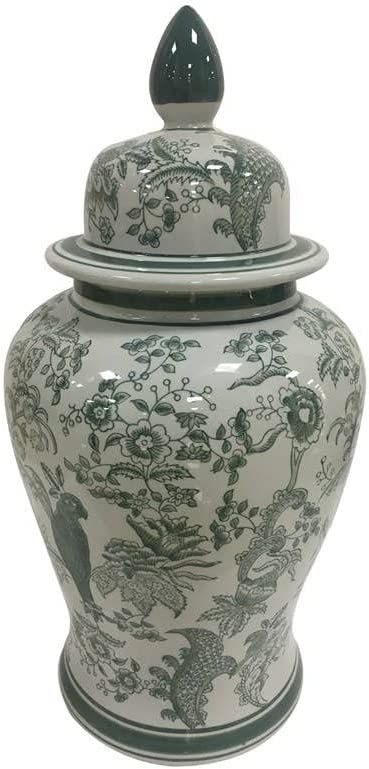 Galt International Veridian Parrot Floral Chinoiserie Ceramic Temple Jar 18" w/ Lid - Ginger Jar ... | Amazon (US)