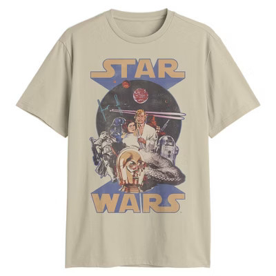 Men's Star Wars Retro Graphic T-Shirt - Beige S | Target