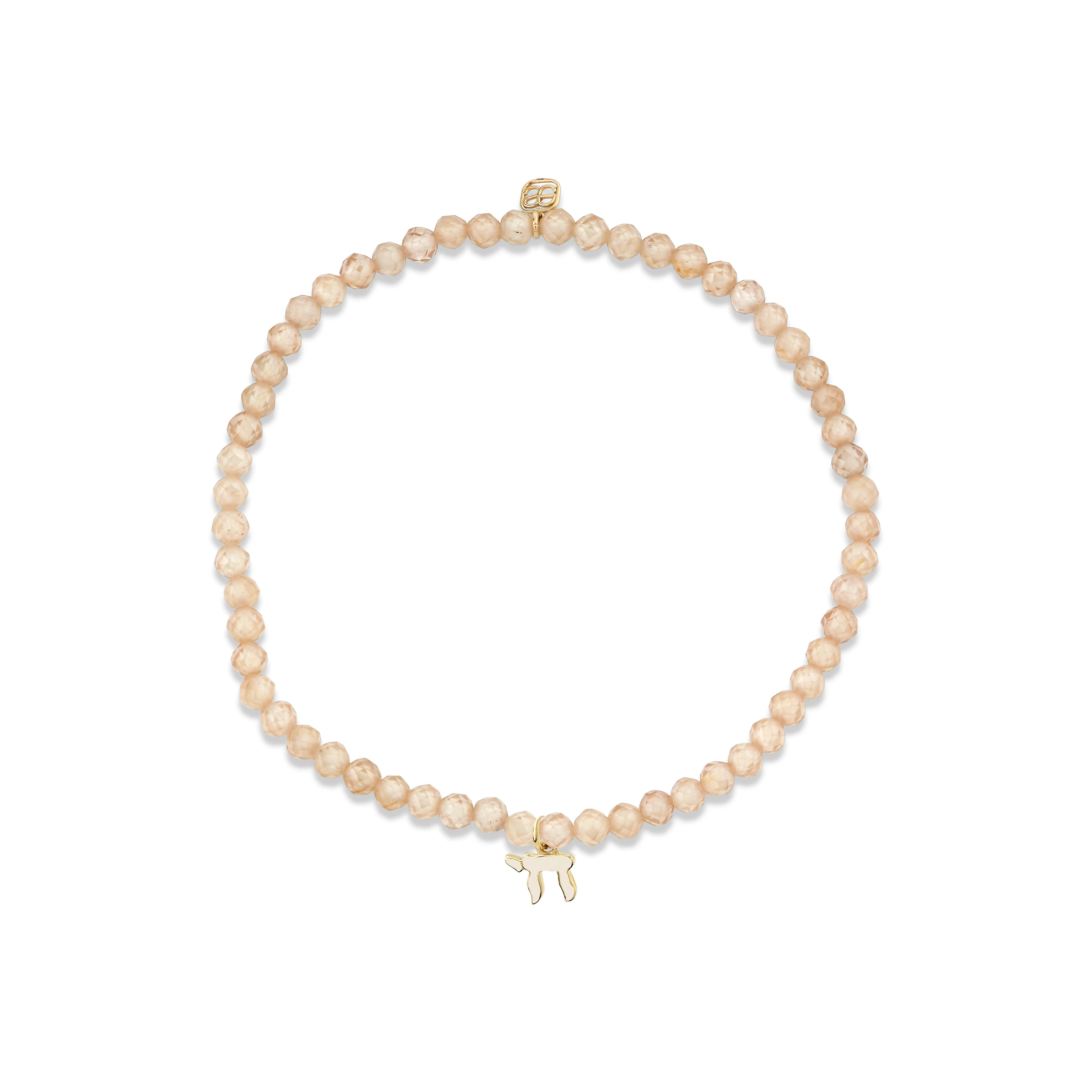 Gold & Enamel Tiny Chai on Beige Zircon | Sydney Evan