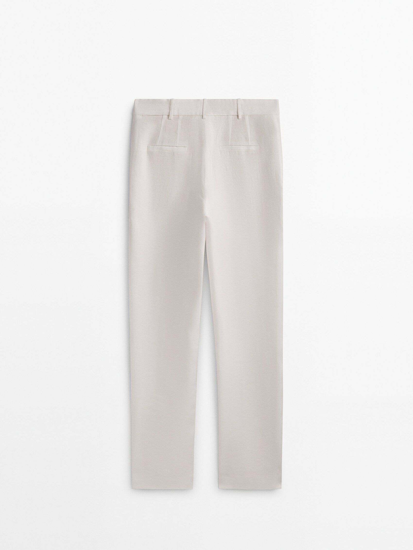 100% linen double darted suit trousers | Massimo Dutti (US)