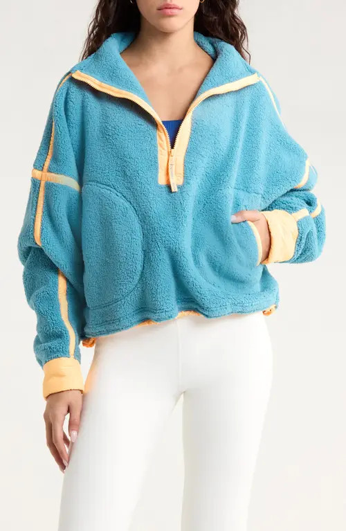 Free People FP Movement Mountain High Fleece Half Zip Pullover in Celestial Blue at Nordstrom, Size X-Small | Nordstrom
