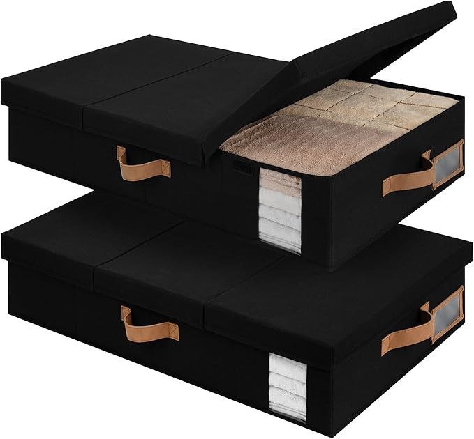 StorageWorks 2-Pack Large Under Bed Storage Bins with Lids, Underbed Storage Containers with Hand... | Amazon (US)