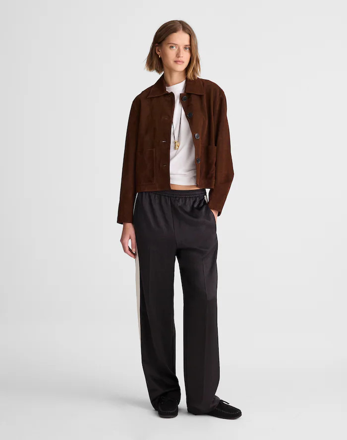 The Easy Pull-On Track Pant in Satin | Madewell