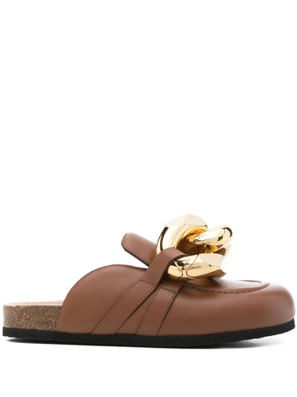 JW Anderson Chain Leather Mules | Brown | FARFETCH | Farfetch Global