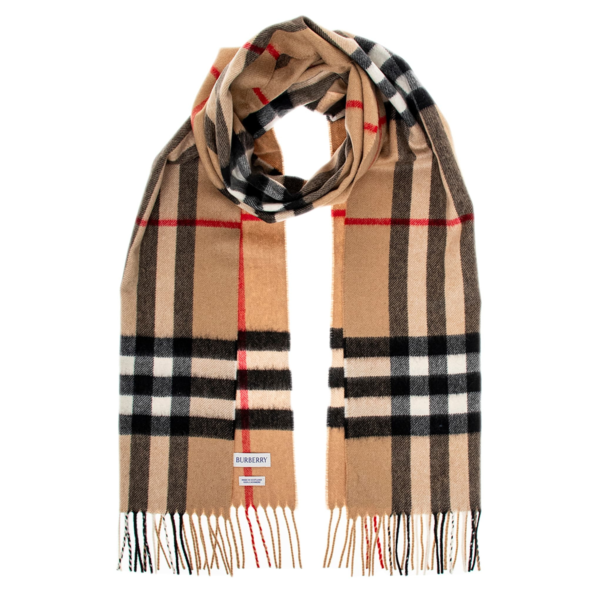Burberry Check Cashmere Scarf - Archive Beige | Overstock