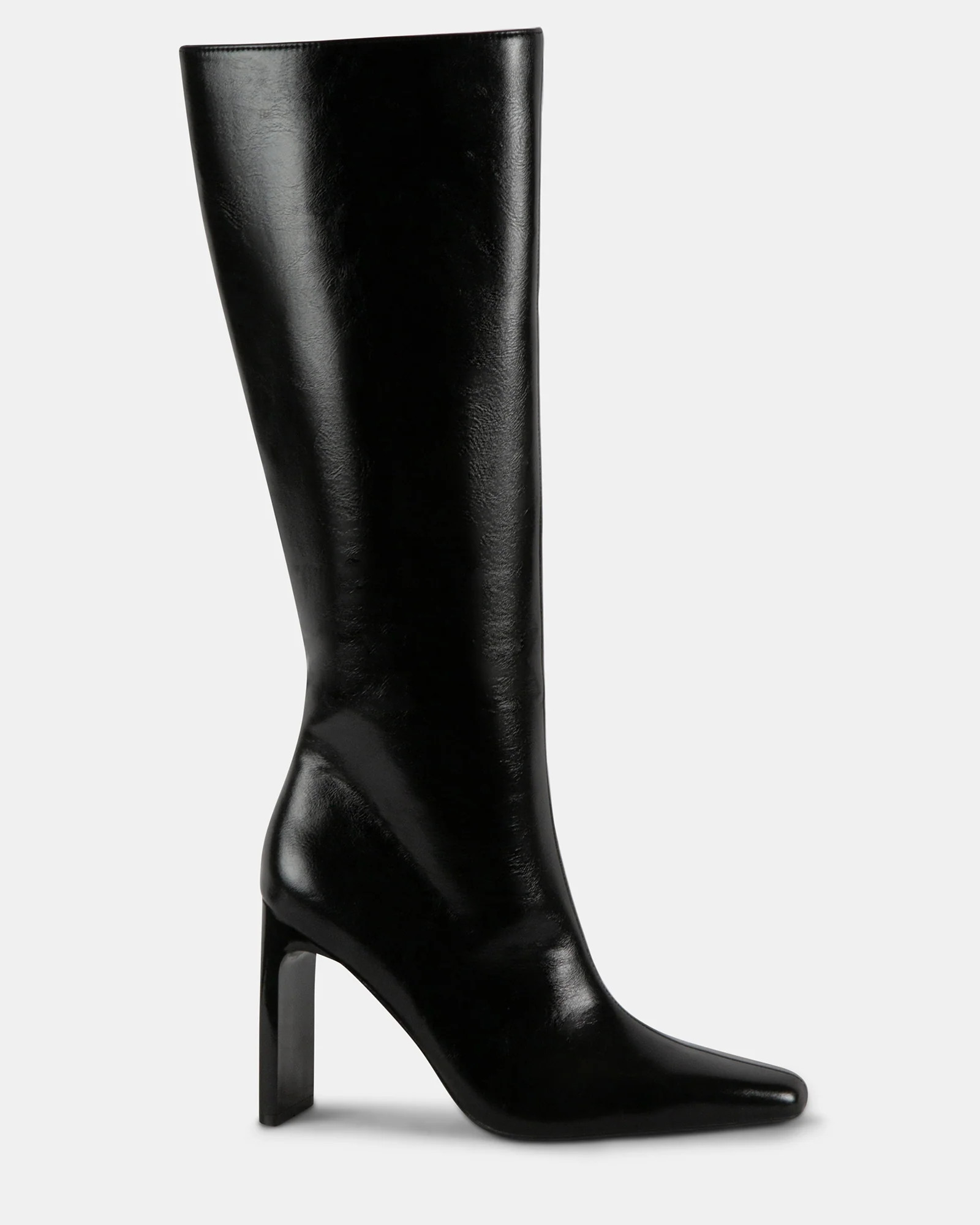 CAMELEON Black Block Heel Knee High Boot | Women's Designer Boots | Steve Madden (Canada)