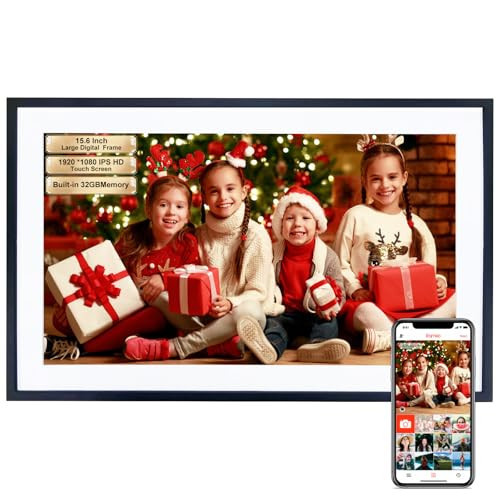 Frameo Digital Photo Frame Wifi-15.6 Inch Large Digital Picture Frame, Built-in 32GB Storage, 1920 * 1080 IPS HD Touch Screen, Tabletop&Wall-Mounted, Digital Frame Share Photos and Videos via Free App | Amazon (US)
