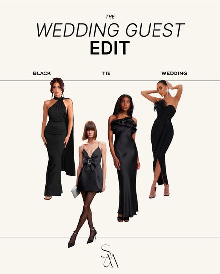 Black elegant dresses to wear to a black tie wedding - wedding guest 

#LTKwedding #LTKstyletip #LTKFind