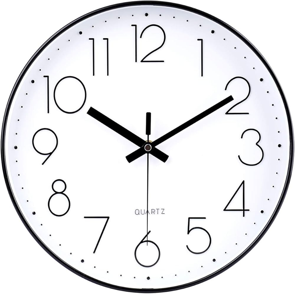 jomparis 12 Inch Modern Wall Clock Silent Non Ticking Battery Operated Quartz Decorative Round Wa... | Amazon (US)