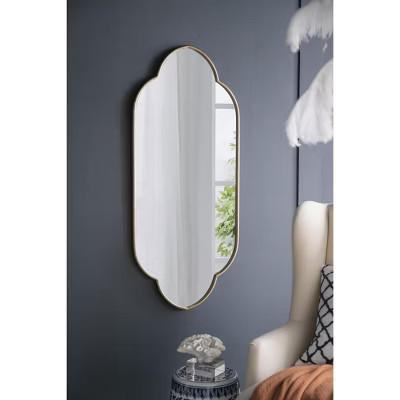 22.4 x 48 Inch Champagne Gold Decorative Wall Mirror with Notched Edges | Target