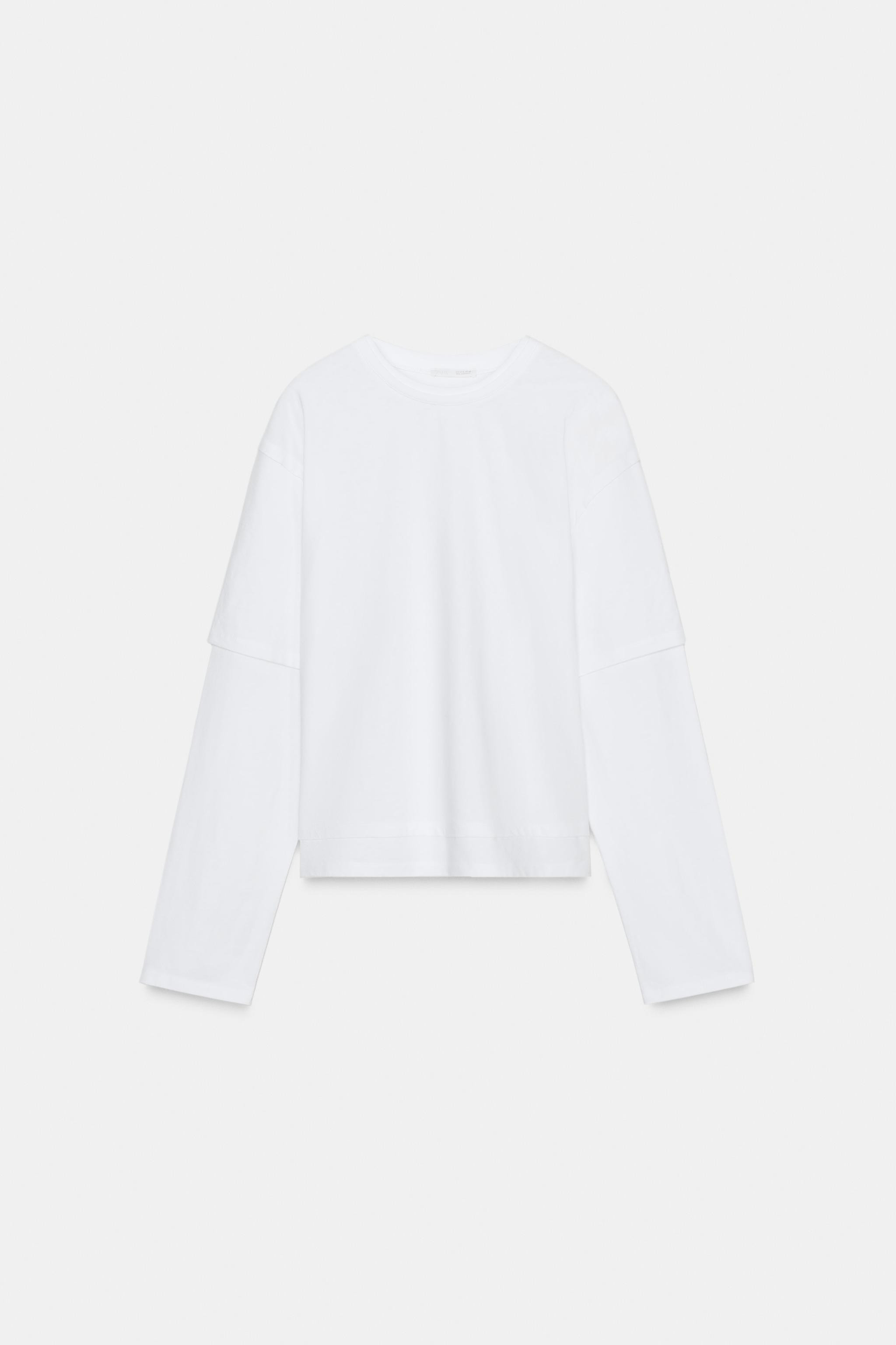 DOUBLE EFFECT LONG SLEEVE T-SHIRT | Zara UK