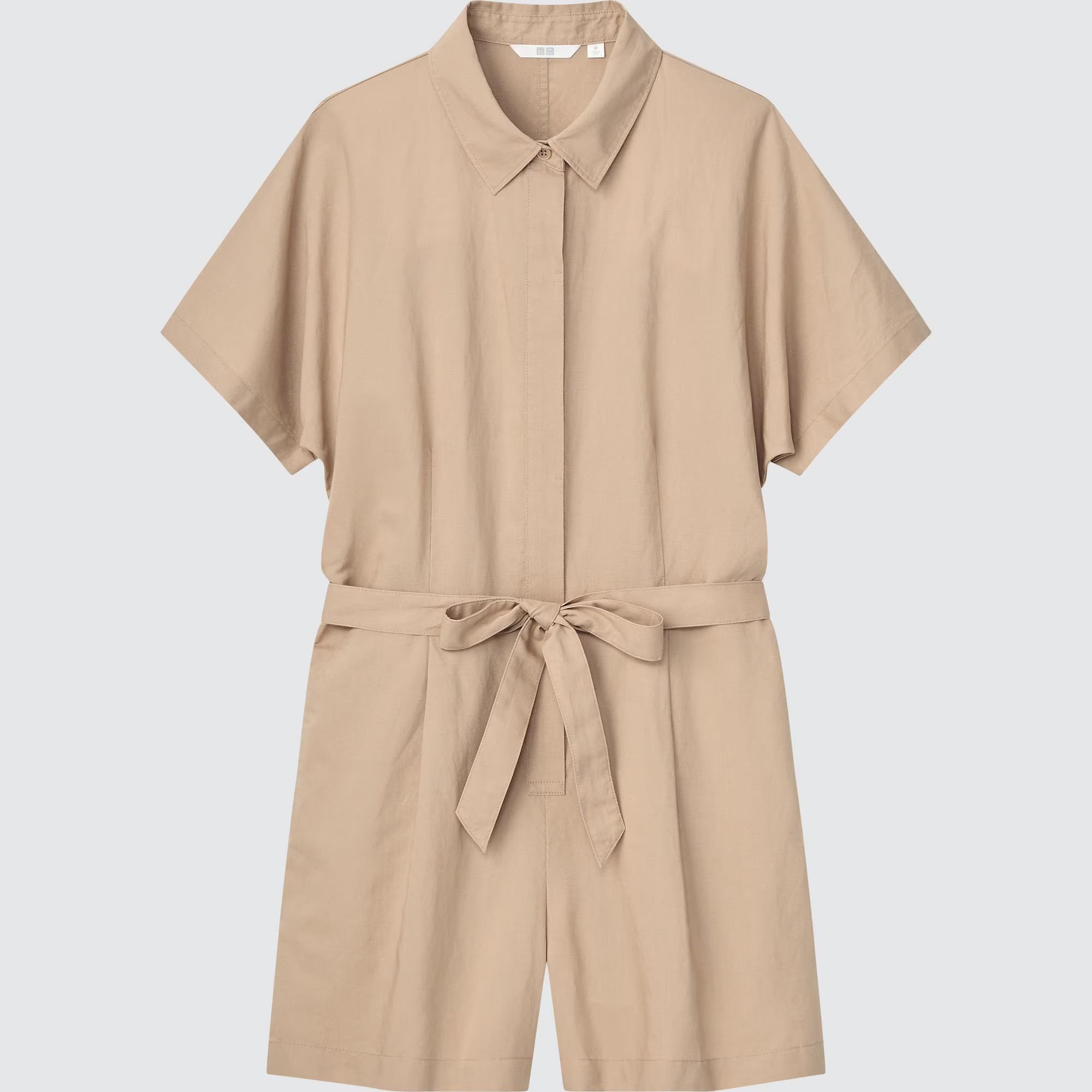 Linen-Blend Short-Sleeve Romper (Women) | UNIQLO US | UNIQLO (US)