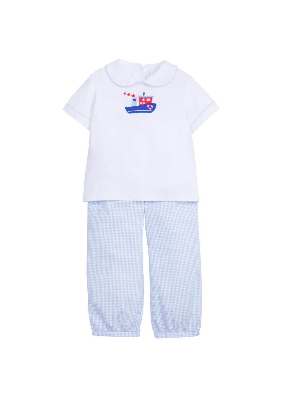Boy's Gingham Tugboat Outfit - Boutique Clothes | Little English