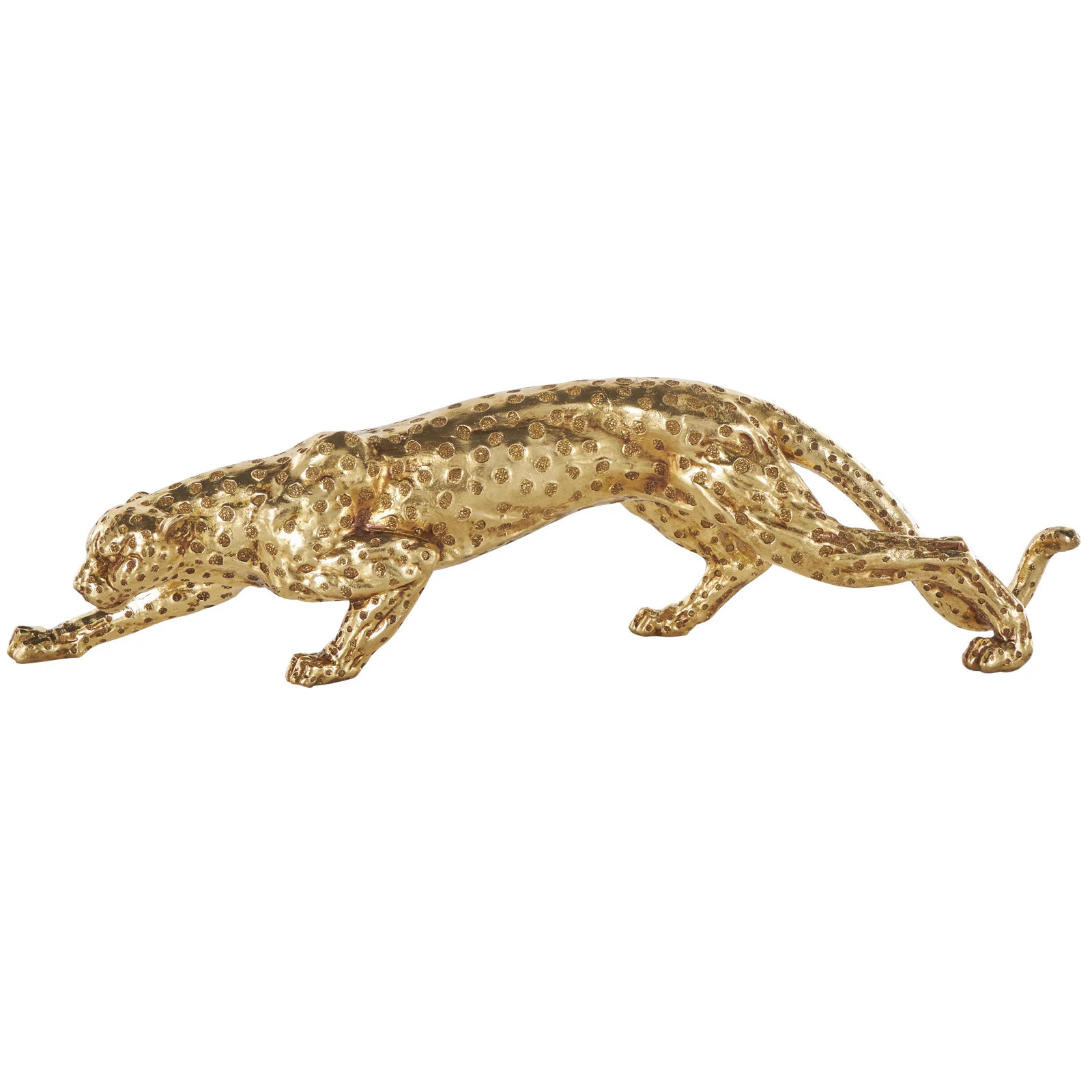 House of Hampton® Heigelmann Resin Leopard Decorative Gold Sculpture with Textured Spots | Wayfa... | Wayfair North America