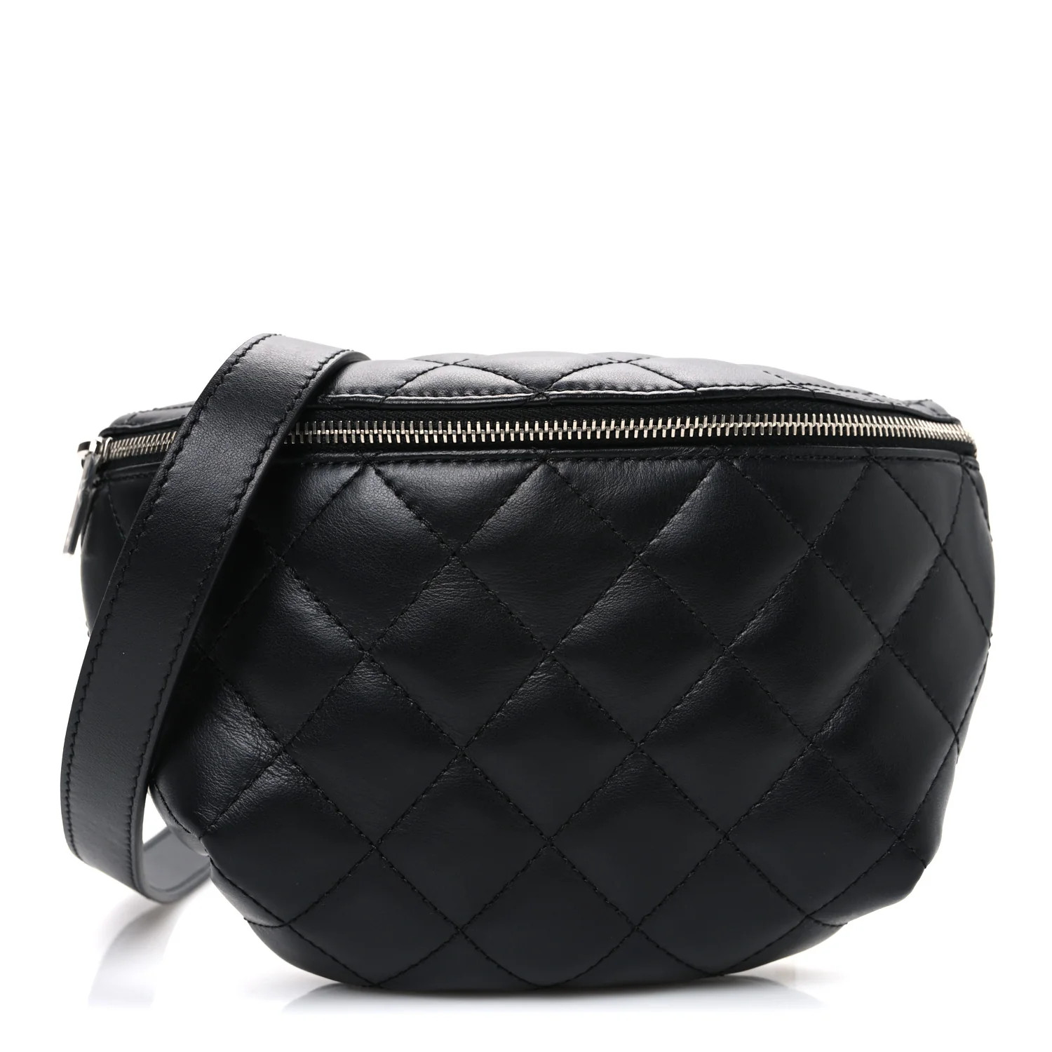 Chanel Lambskin Quilted Waist Belt Bag Black 1793852 | FASHIONPHILE (US)