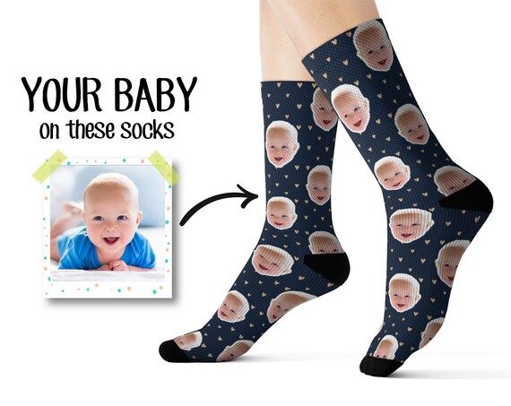 Personalized Socks, Custom Baby Face Socks, First Fathers Day Gift from Baby, New Dad Gift, 1st F... | Etsy (US)