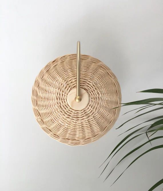 Rattan Sconce Light Bamboo Minimal Wall Sconce Woven Lamp | Etsy | Etsy (CAD)