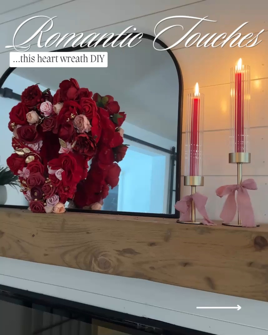 Feminine touches for Valentine’s Day ❤️ I love simple feminine touches like bows and flowers to make the holiday feel lovely and festive. 

🏷️ fluted candles // fluted candle holders // wood mantel // wood mantle // heart wreath // arched mirror // electric fireplace // pink ribbonn

#LTKWatchNow #LTKHome #LTKSeasonal