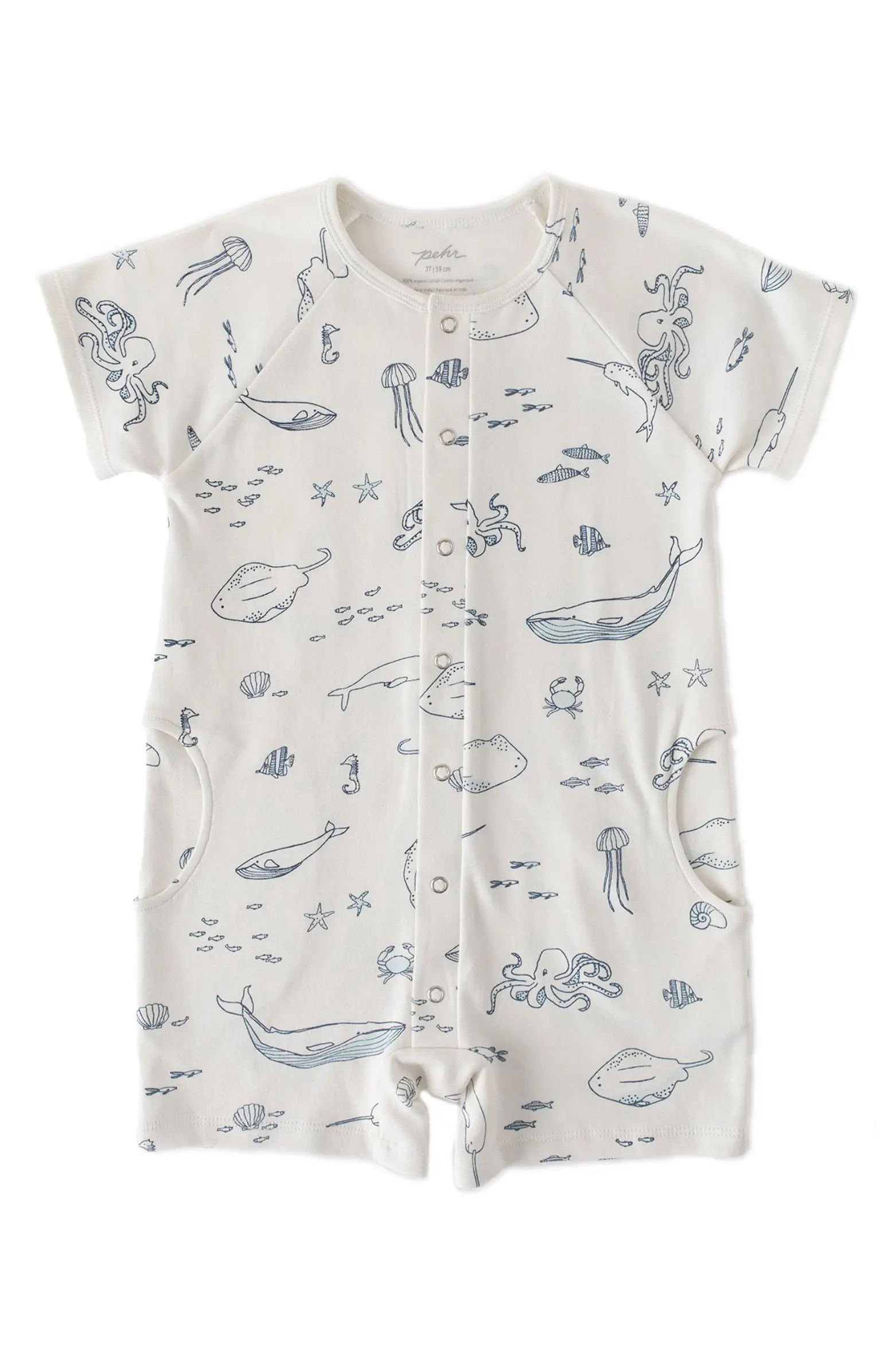 Pehr Print Short Sleeve Organic Cotton Romper | Nordstrom | Nordstrom