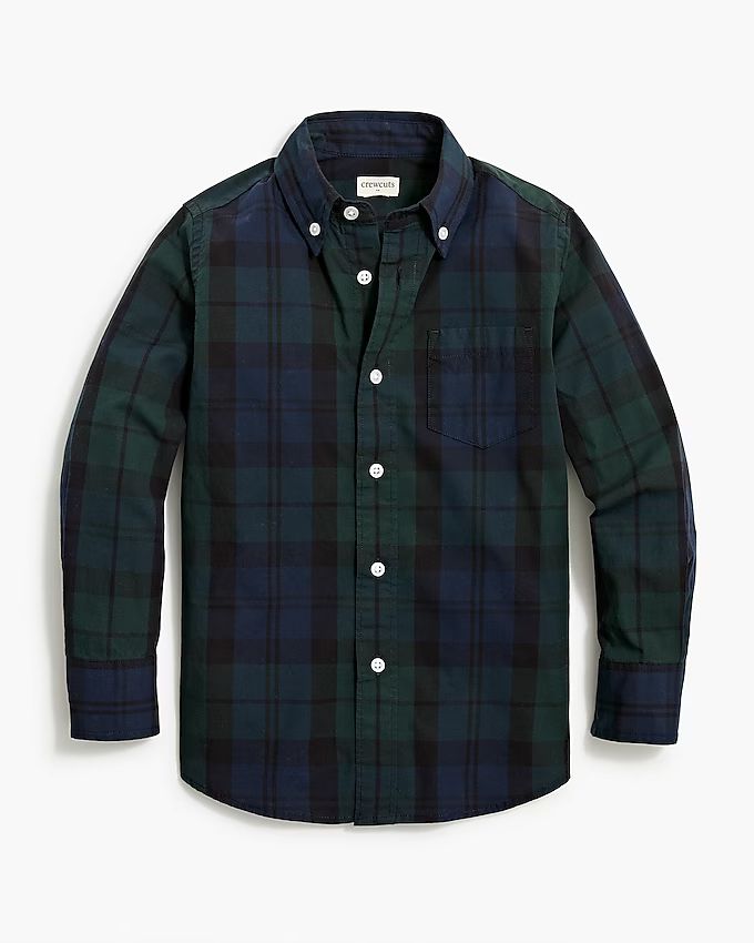 Boys' long-sleeve flex casual shirt in Black Watch plaid | J.Crew Factory