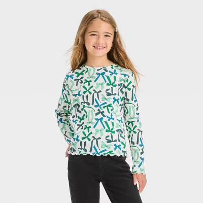 Girls' Long Sleeve Ribbed T-Shirt - Cat & Jack™ | Target