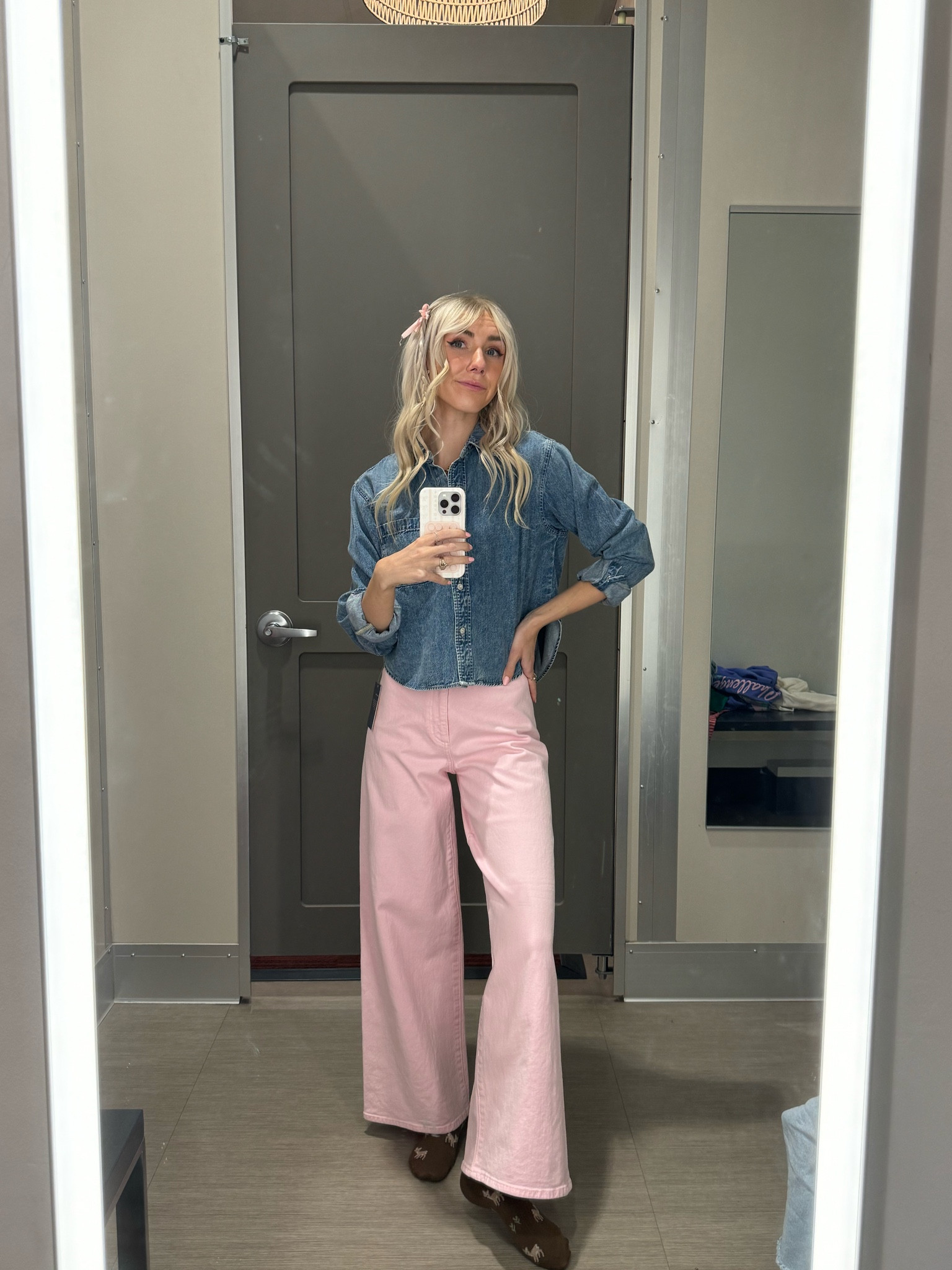The cutest pink jeans!!! Wide leg and high rise heaven!!! And a cute cropped denim top!! I can’t find the pink pants online but I think the fit is the same as the black pair I saved. The cargos are just similar!

#LTKfindsunder50 #LTKSeasonal #LTKSpringSale