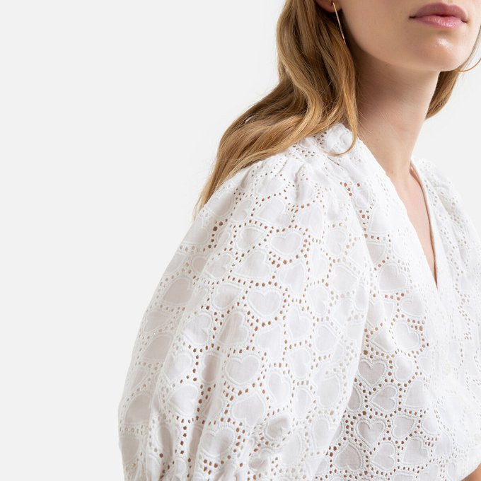 Chemise encol col v  manches courtes ballon | La Redoute (UK)