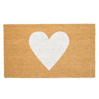 Calloway Mills White Heart Doormat, 24" x 36" 106762436 - The Home Depot | The Home Depot