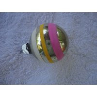 Vintage Silver Strip Glass Shiny Brite Christmas Ornament, Brite, Blue Striped Christmas, Retro | Etsy (US)