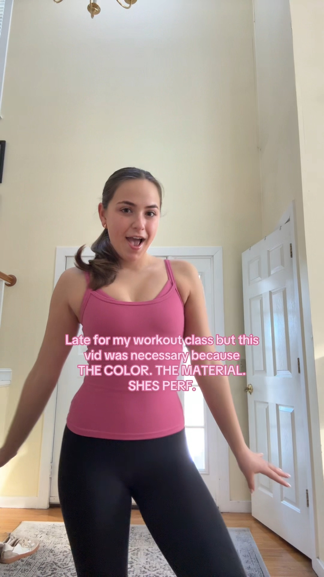 Soo soft and obsessed with the color! Small in both🩷 

#LTKActive #LTKFindsUnder50 #LTKFitness