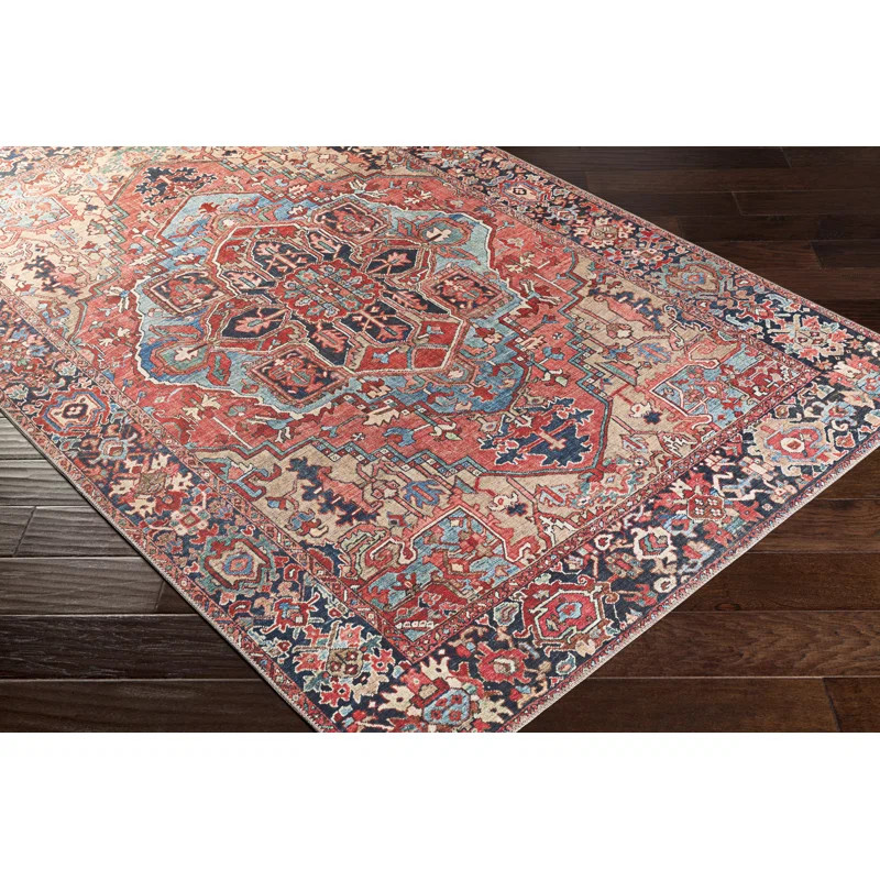 Runner Crook Oriental Flatweave Bright Red/Wheat/Grass-Green Area Rug | Wayfair Professional