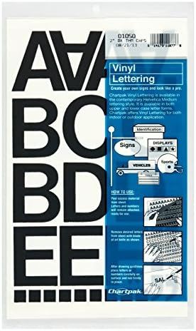 Chartpak Self-Adhesive Vinyl Capital Letters and Numbers, 2 Inches High, Black, 77 per Pack (0105... | Amazon (US)