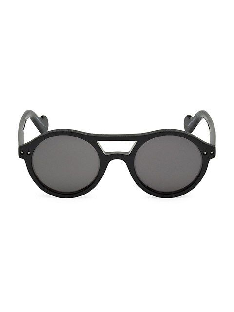 Moncler 51MM Injected Double Bridge Round Sunglasses on SALE | Saks OFF 5TH | Saks Fifth Avenue OFF 5TH