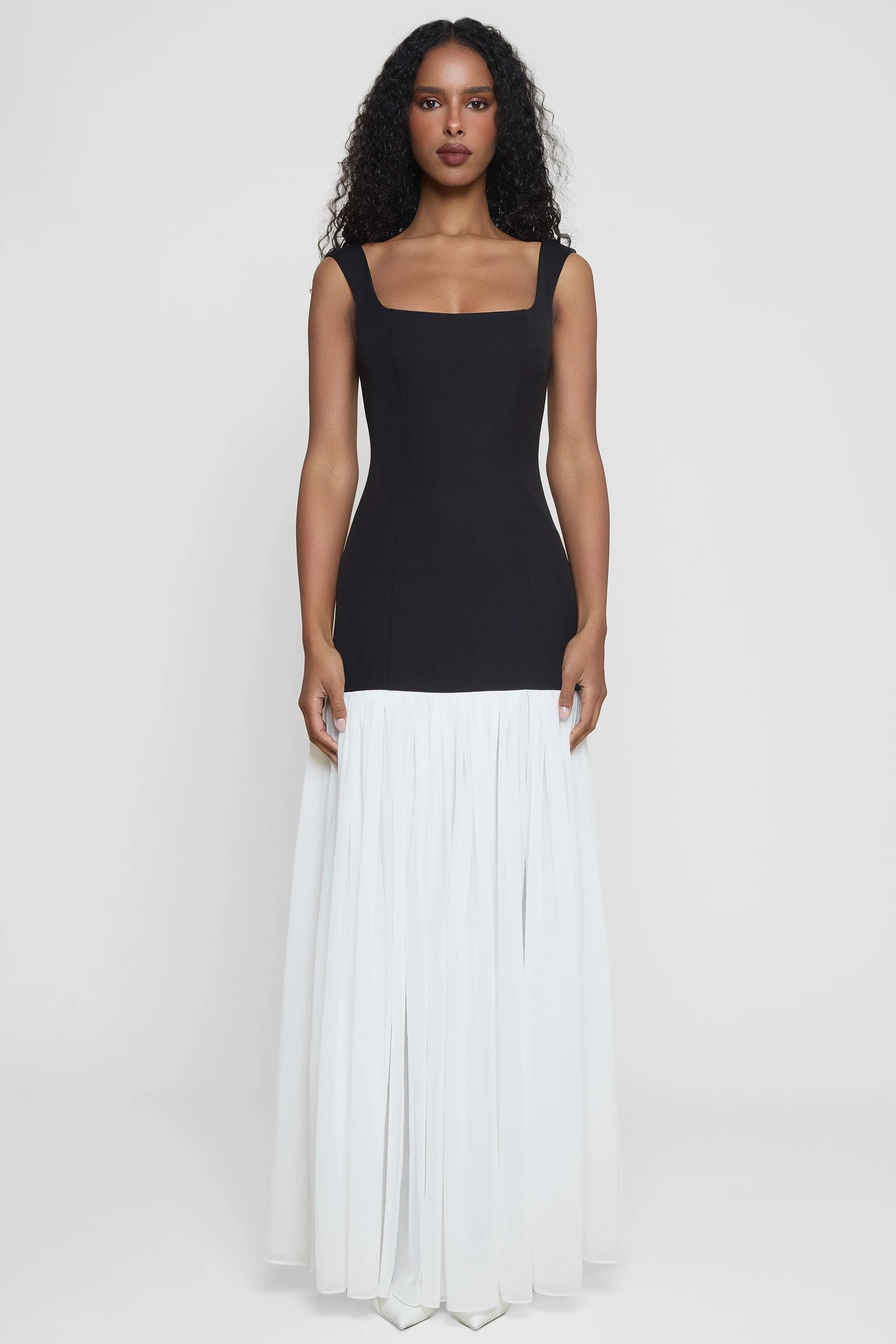 Phantom Contrast Chiffon Maxi Dress | LEAU (US)