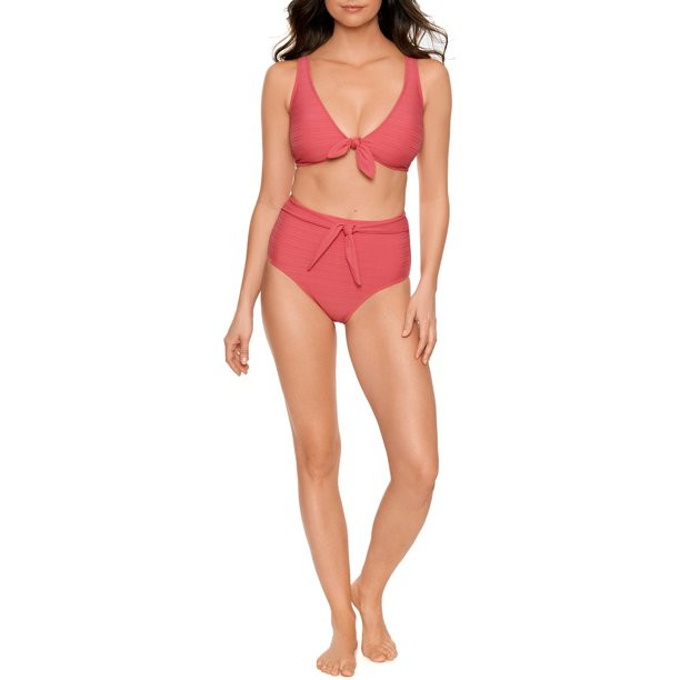 Time and Tru Women’s Textured Rib Bikini Top | Walmart (US)