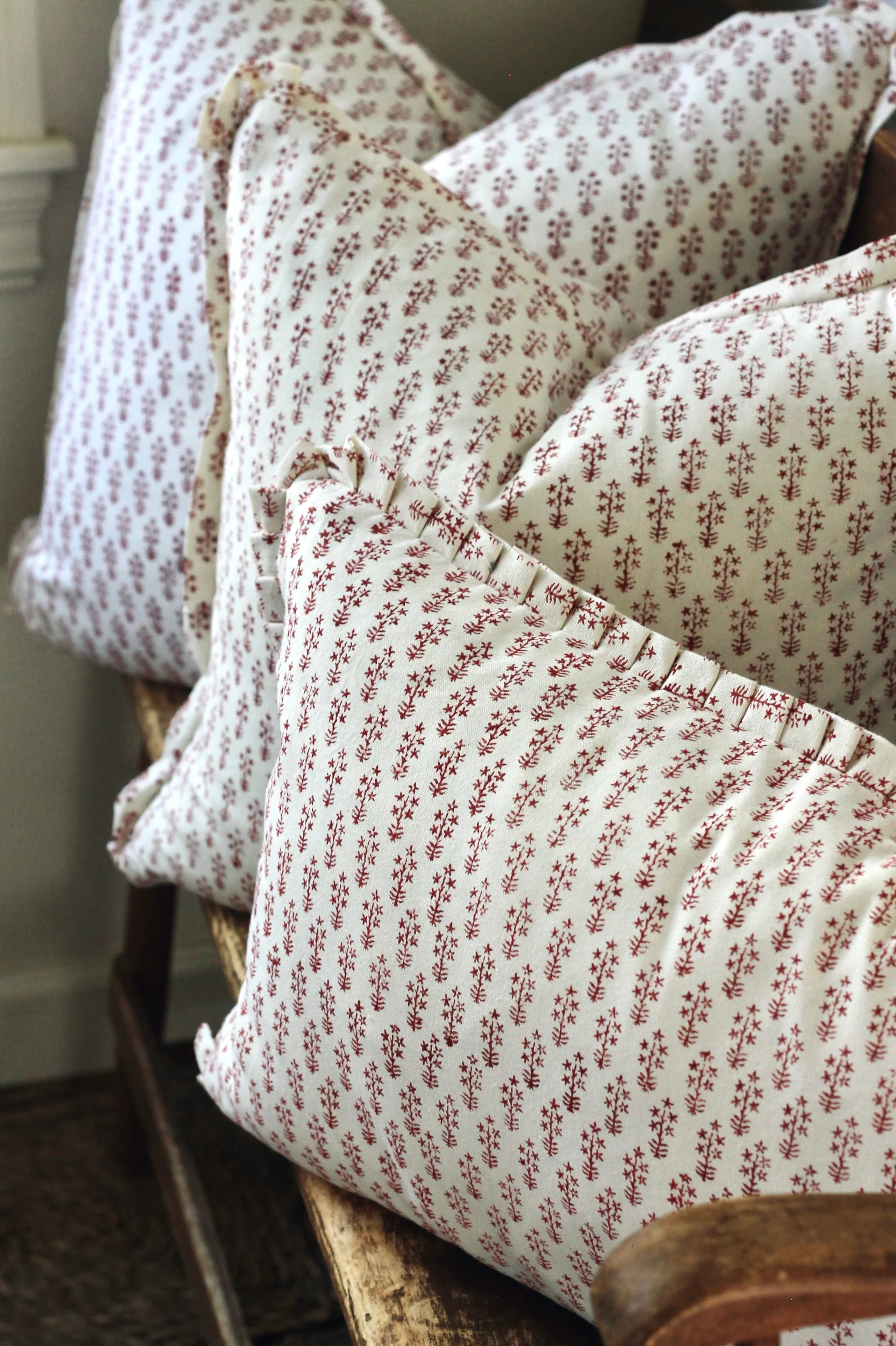 Emma in Red Pillow Covers | 3 Sizes | JSH Home Essentials