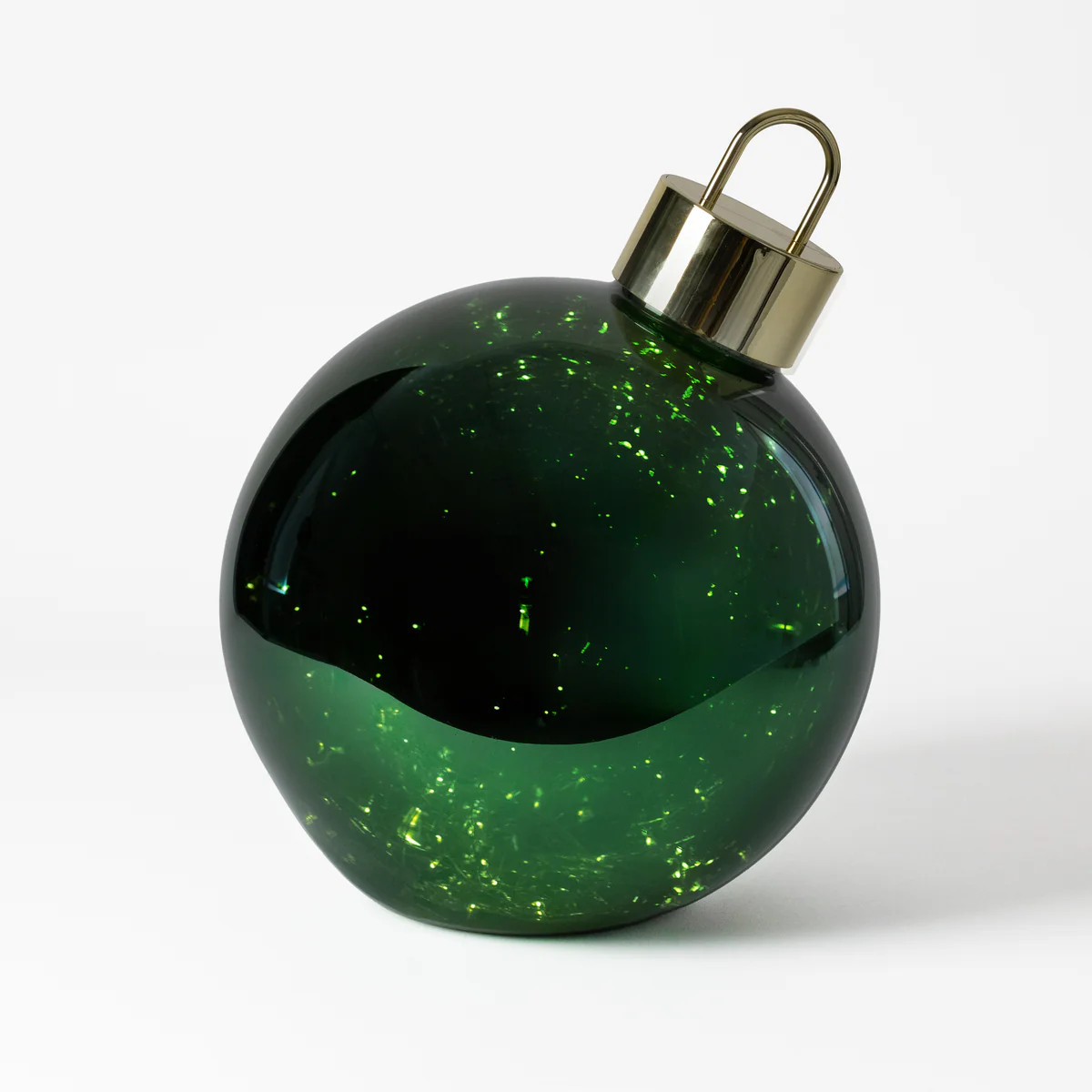 Green Glass LED Ornament Ball | Modern Locke